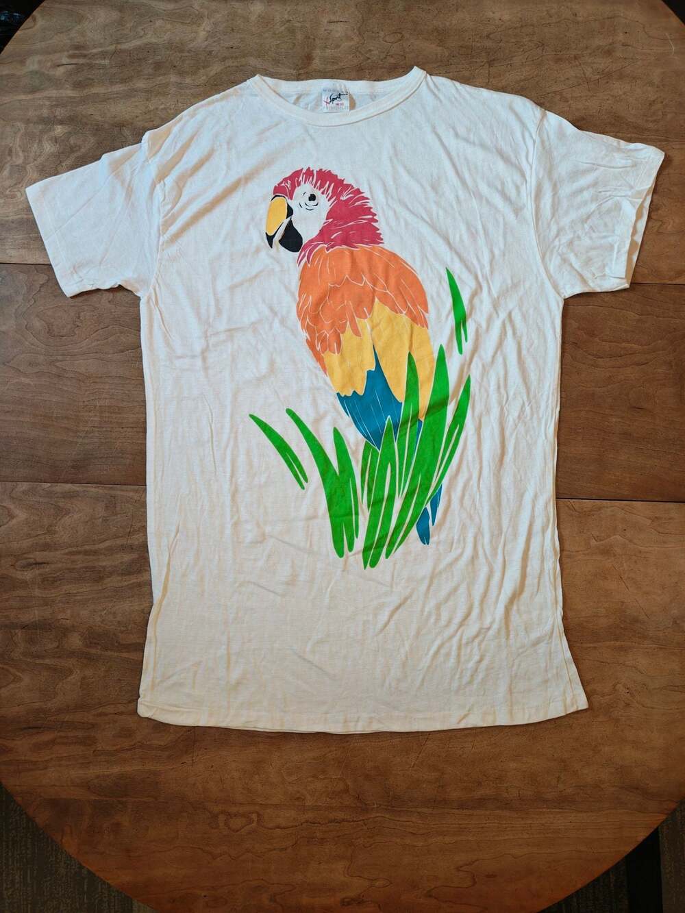Vintage 80s/90s X Sport USA Parrot Tee — Single Stitch — New w/ Original Sticker